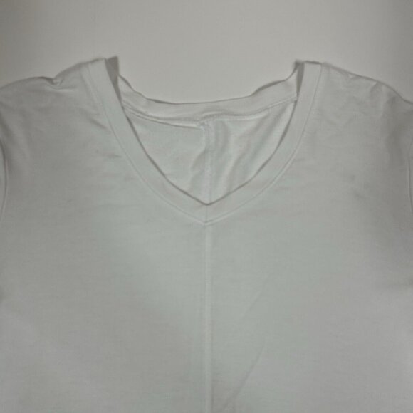 FDJ French Dressing Jeans Women V-Neck 3/4 Sleeve Tunic Top White Lagenlook L ? - Picture 4 of 5